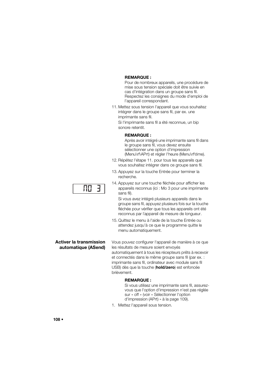 Activer la transmission automatique (asend) | Seca 264 User Manual | Page 108 / 275