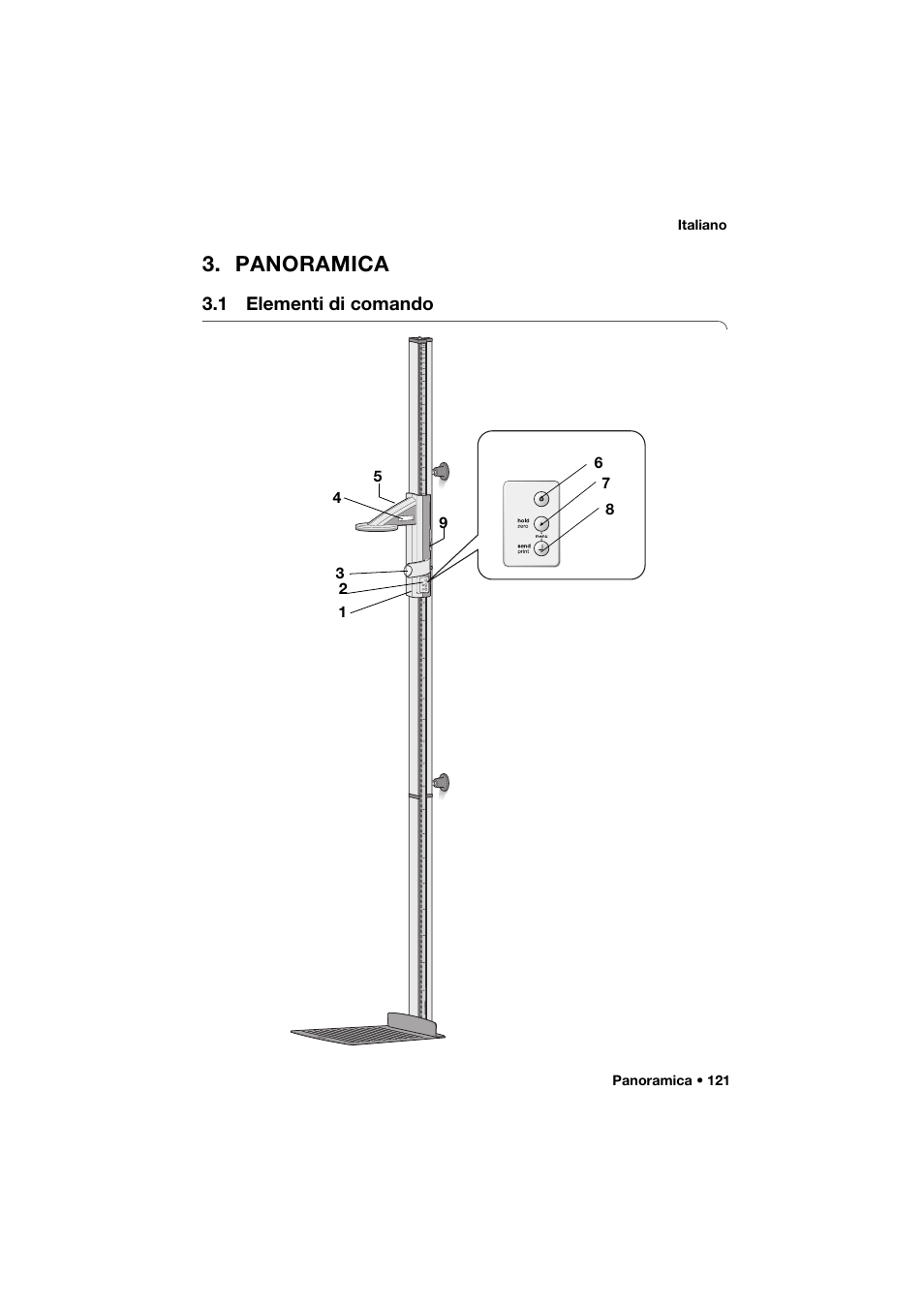 Panoramica, 1 elementi di comando | Seca 264 User Manual | Page 121 / 275
