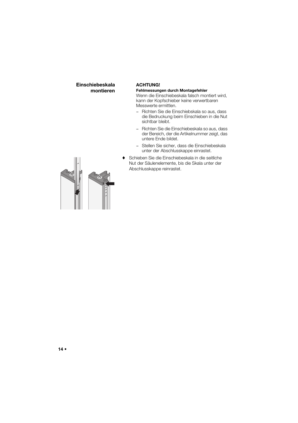 Einschiebeskala montieren | Seca 264 User Manual | Page 14 / 275