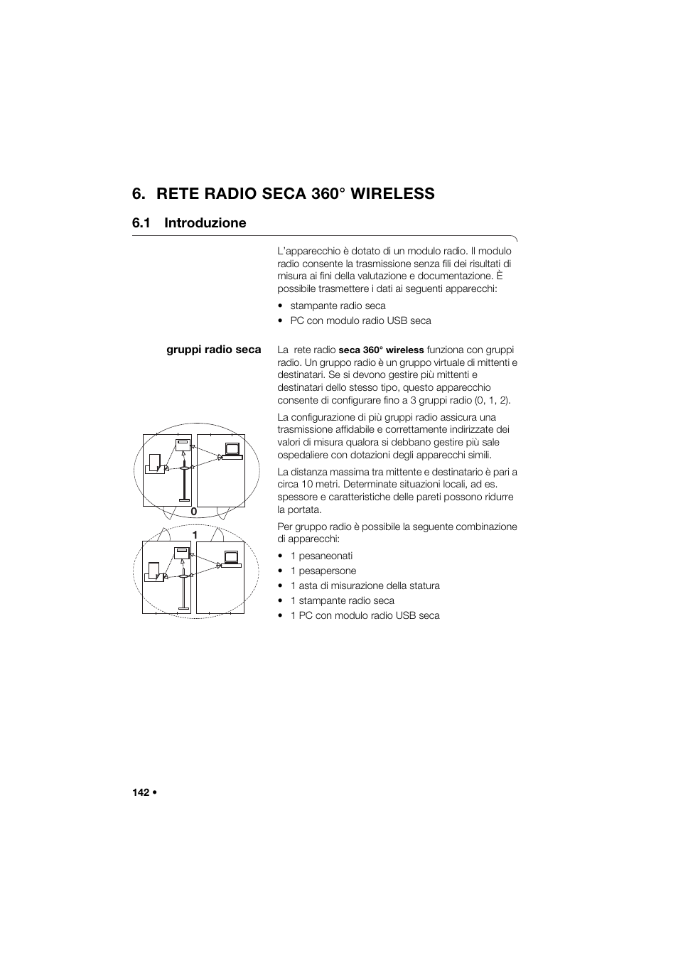 Rete radio seca 360° wireless, 1 introduzione, Gruppi radio seca | Seca 264 User Manual | Page 142 / 275