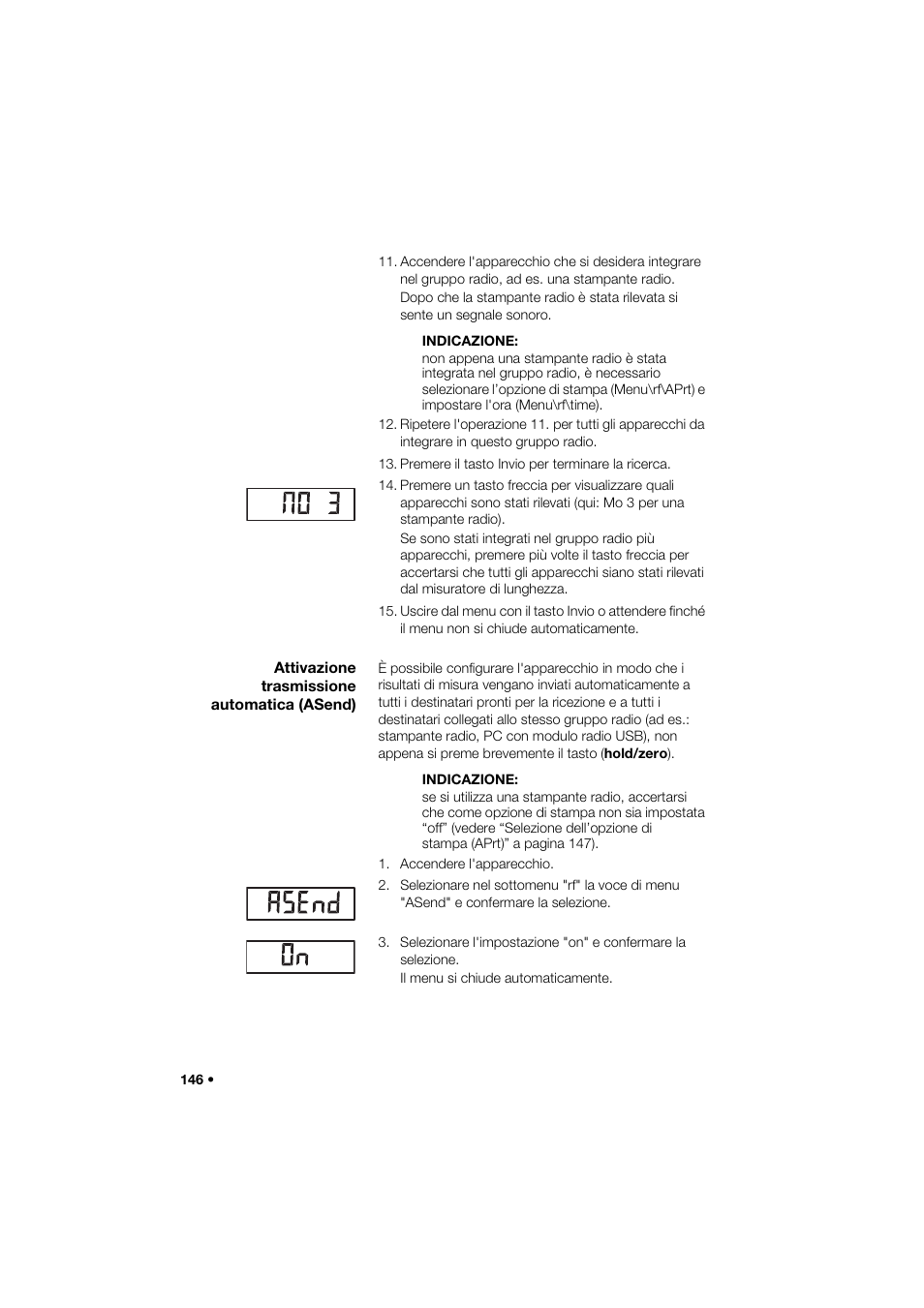 Attivazione trasmissione automatica (asend) | Seca 264 User Manual | Page 146 / 275