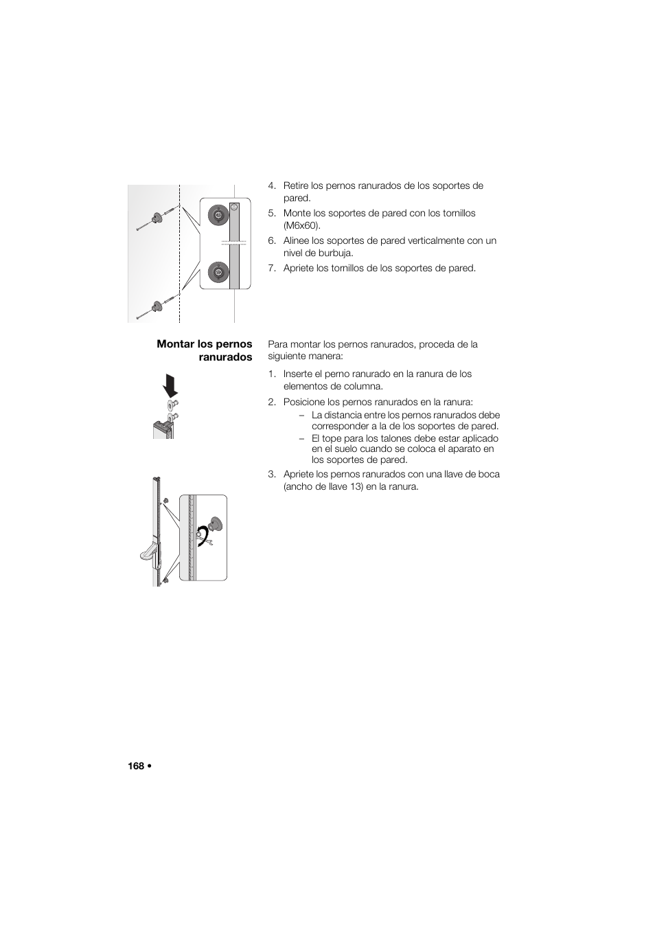 Montar los pernos ranurados | Seca 264 User Manual | Page 168 / 275