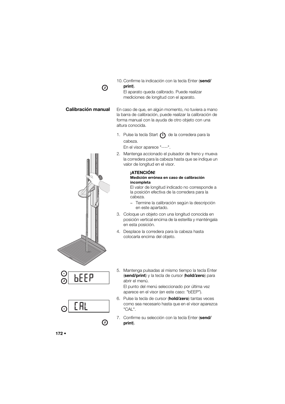 Calibración manual | Seca 264 User Manual | Page 172 / 275