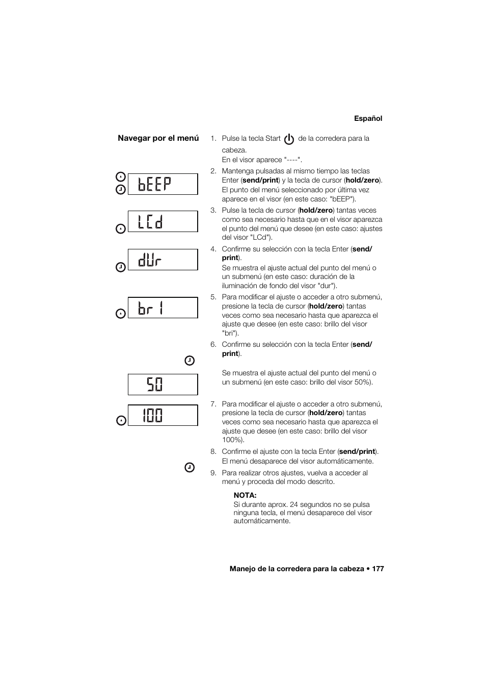 Navegar por el menú | Seca 264 User Manual | Page 177 / 275