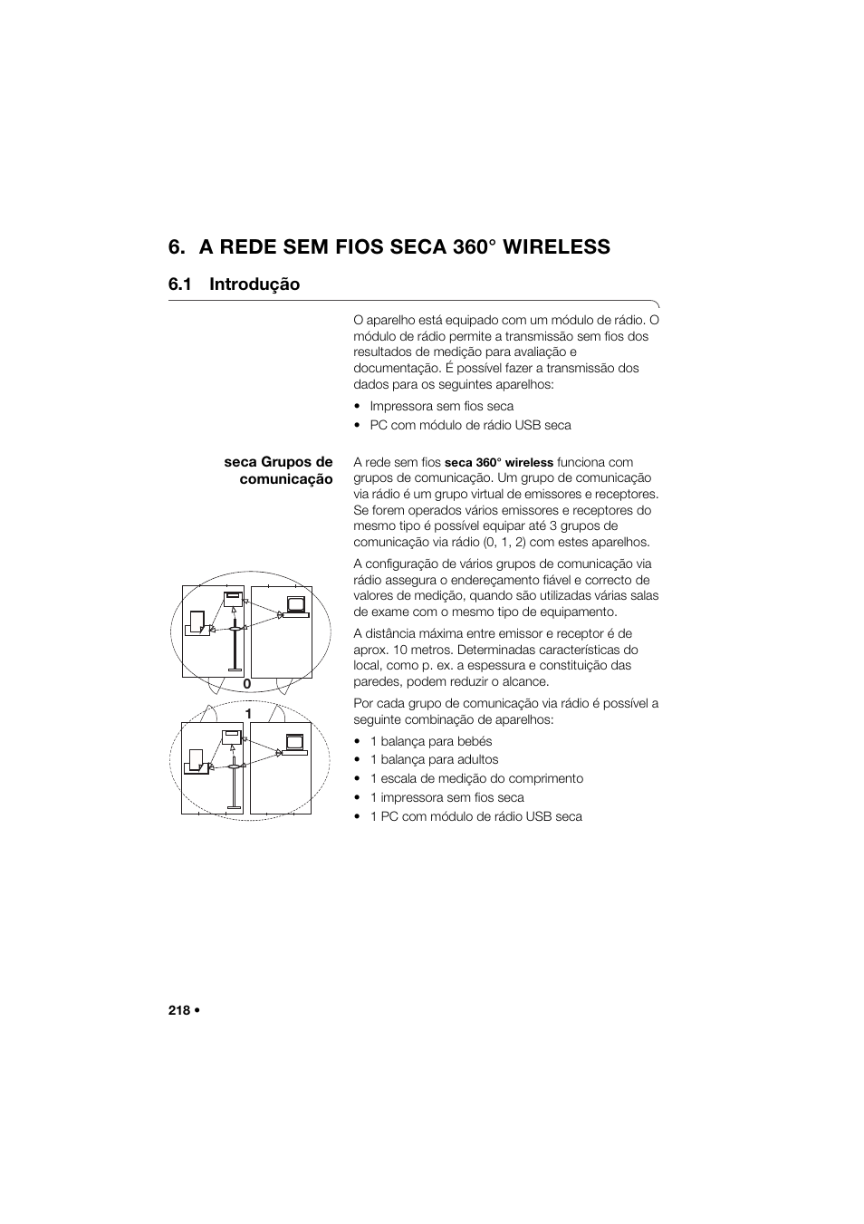 A rede sem fios seca 360° wireless, 1 introdução, Seca grupos de comunicação | Seca 264 User Manual | Page 218 / 275