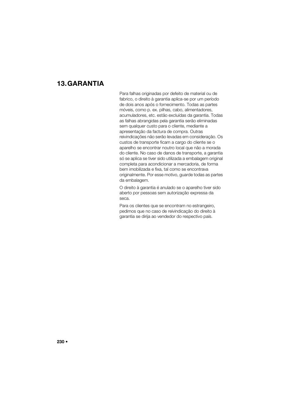 Garantia | Seca 264 User Manual | Page 230 / 275