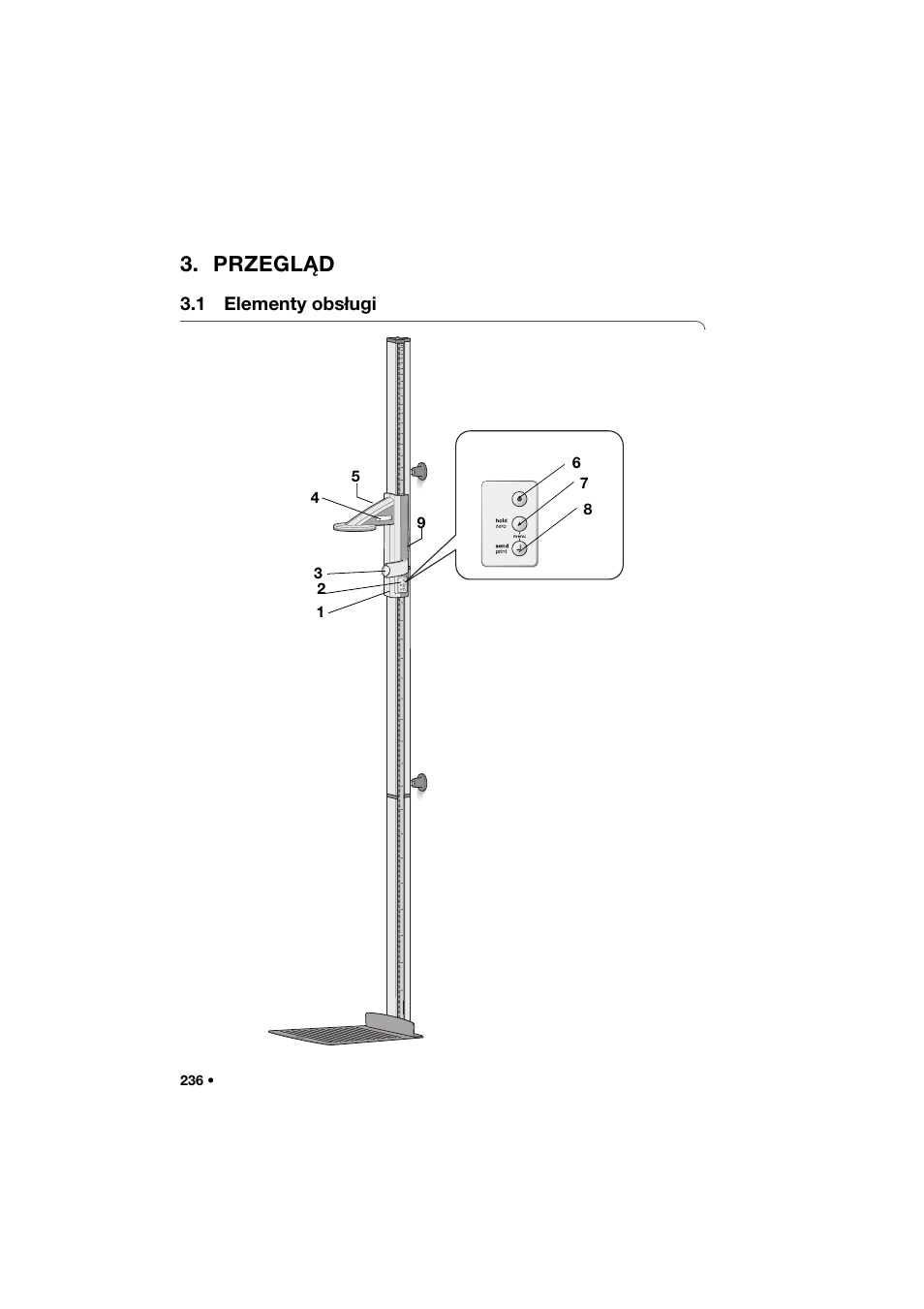 Przegląd, 1 elementy obsługi | Seca 264 User Manual | Page 236 / 275