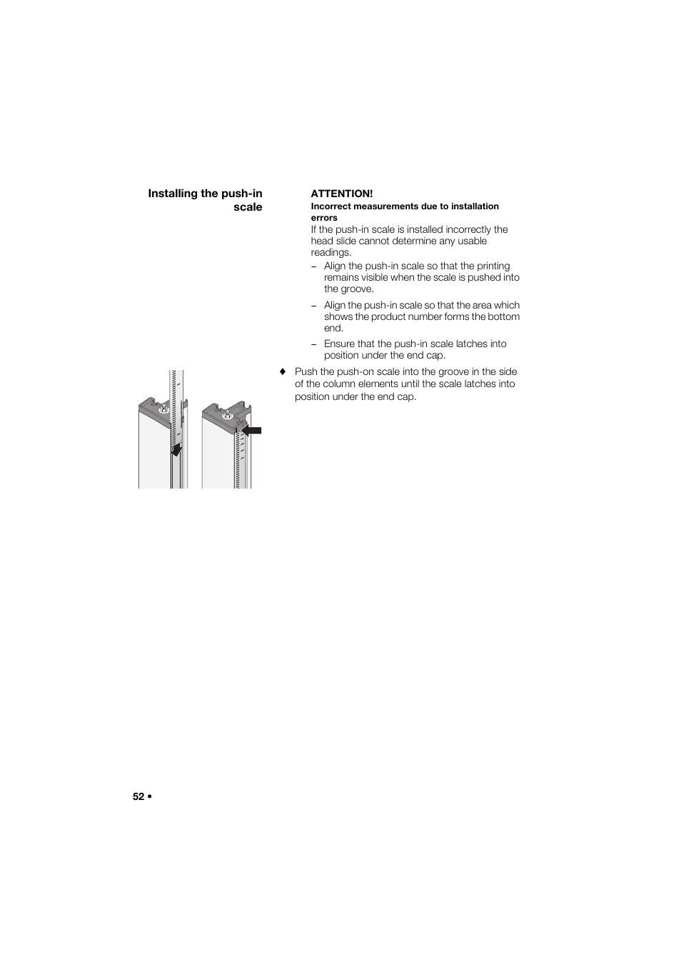 Installing the push-in scale | Seca 264 User Manual | Page 52 / 275