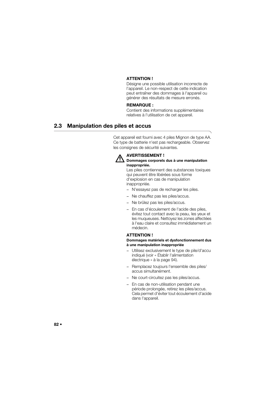 3 manipulation des piles et accus | Seca 264 User Manual | Page 82 / 275