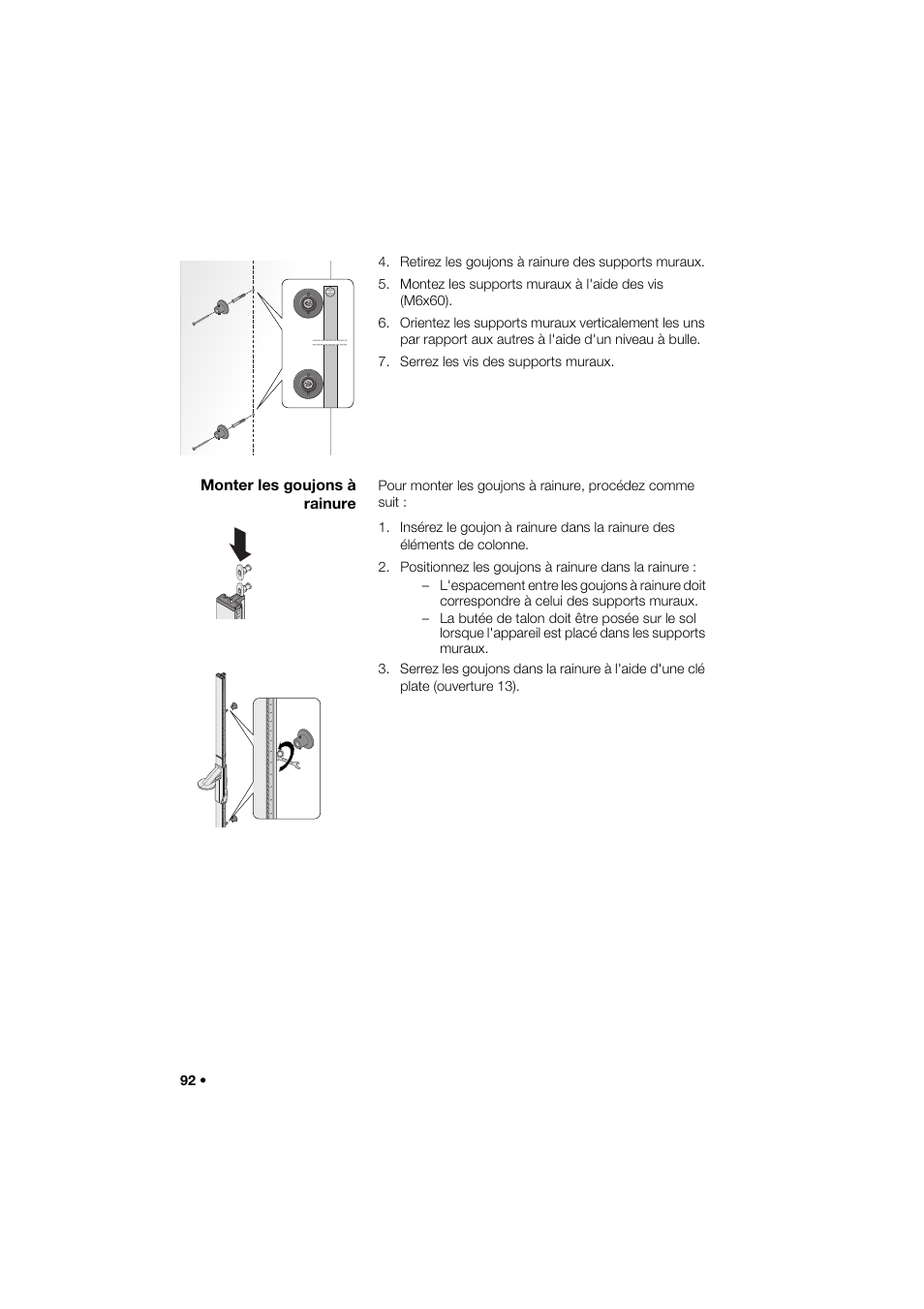 Monter les goujons à rainure | Seca 264 User Manual | Page 92 / 275