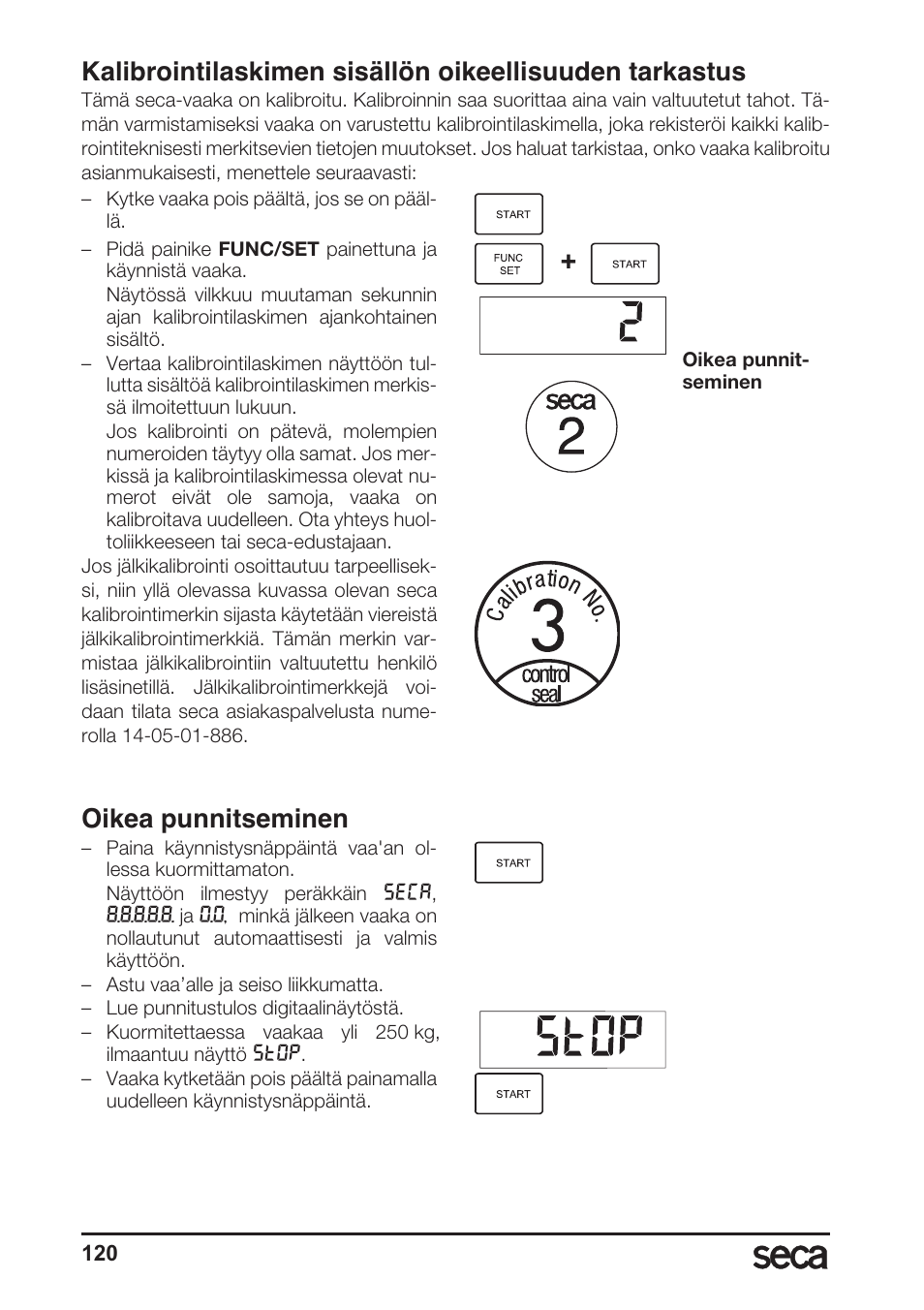 Oikea punnitseminen | Seca 764 User Manual | Page 120 / 189