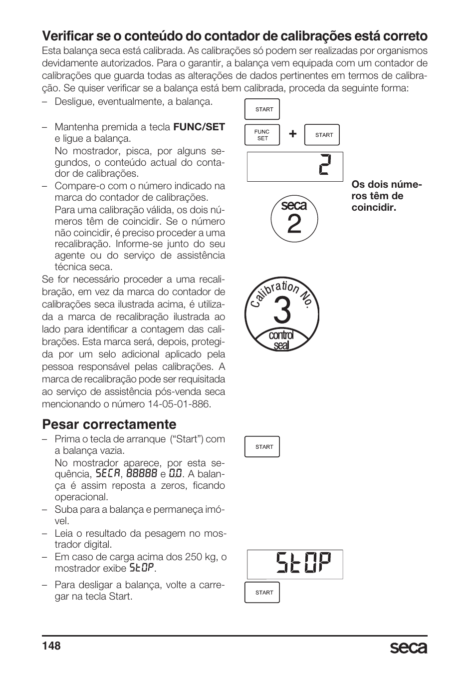 Pesar correctamente | Seca 764 User Manual | Page 148 / 189