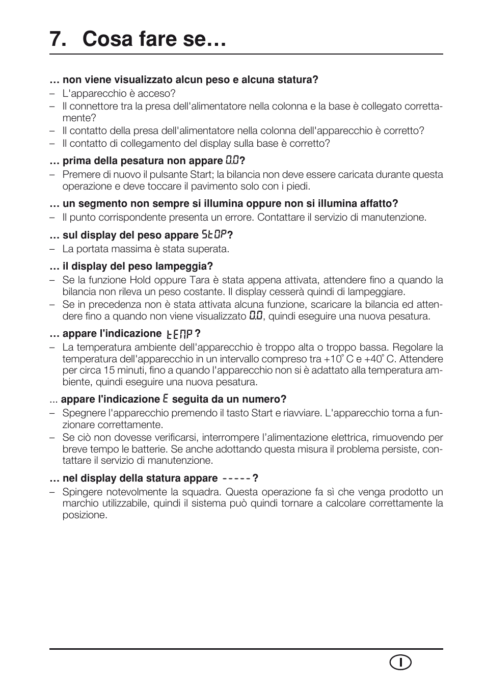 Cosa fare se | Seca 763 User Manual | Page 53 / 89