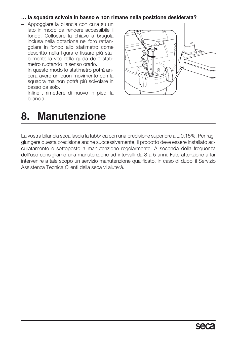 Manutenzione | Seca 763 User Manual | Page 54 / 89