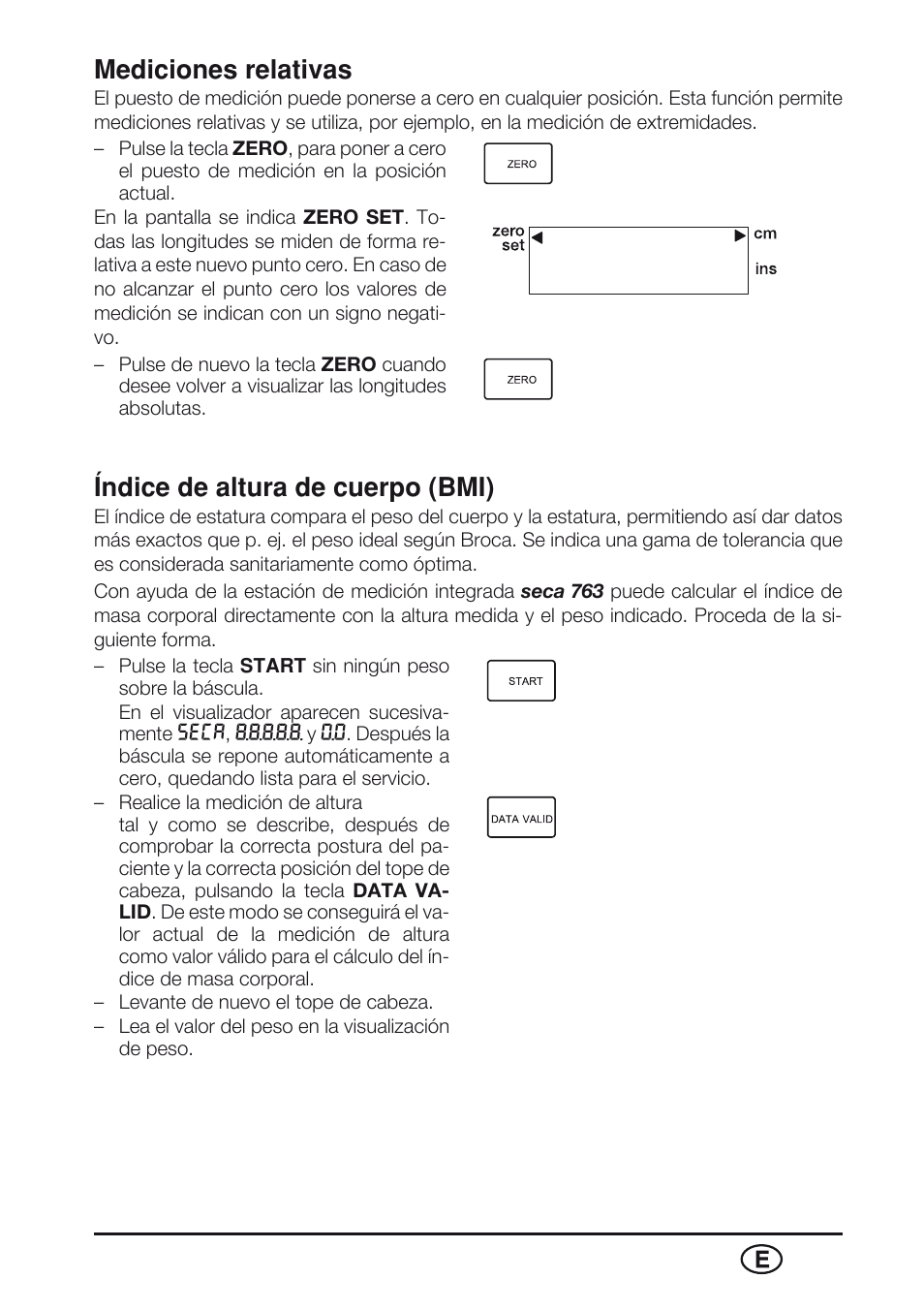 Mediciones relativas, Índice de altura de cuerpo (bmi) | Seca 763 User Manual | Page 65 / 89