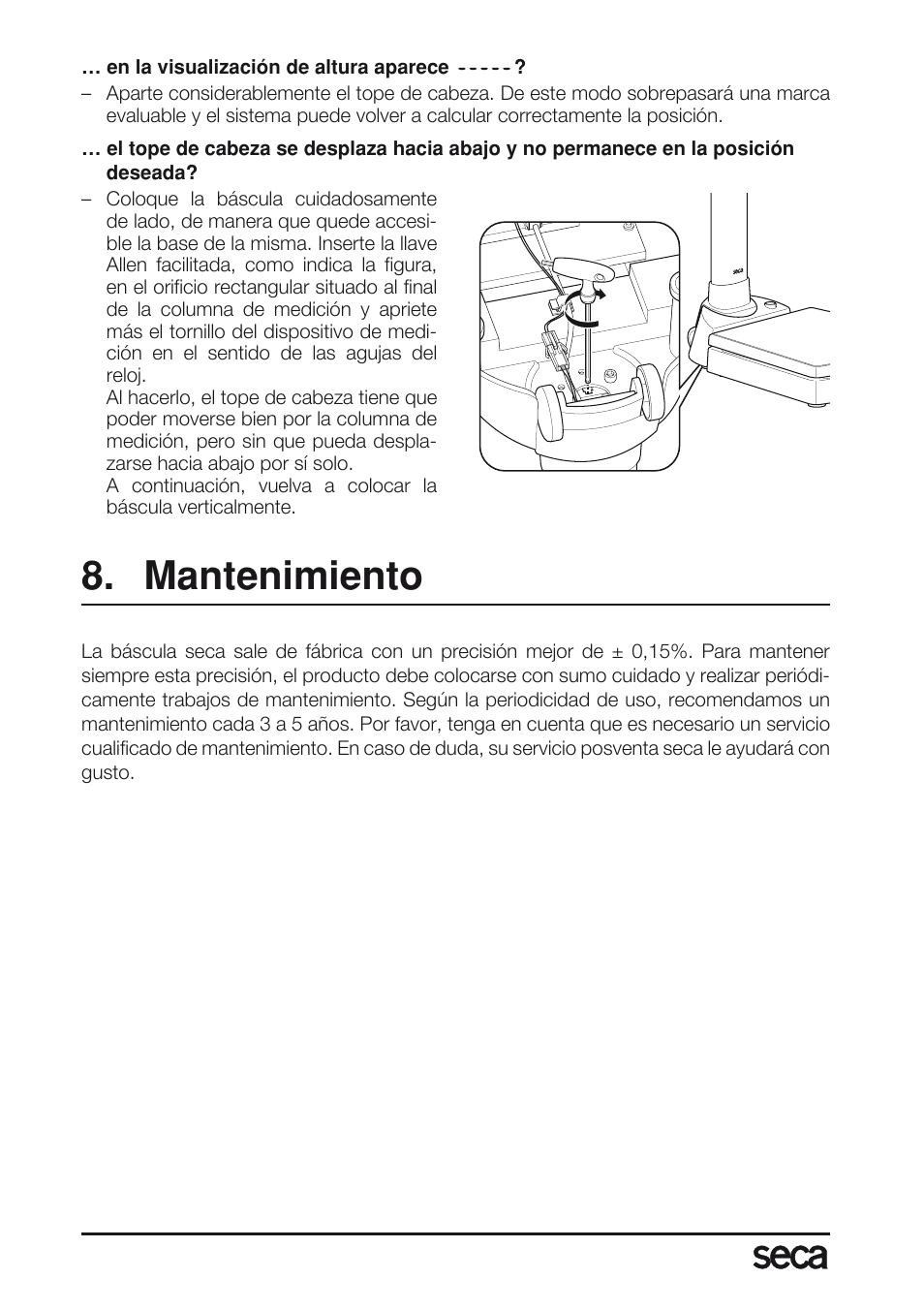 Mantenimiento | Seca 763 User Manual | Page 68 / 89