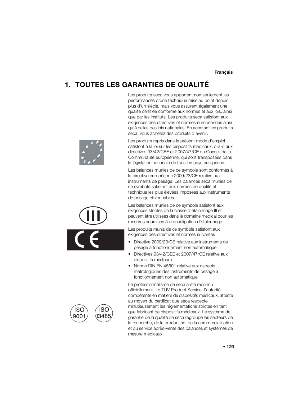 Toutes les garanties de qualité | Seca 285 User Manual | Page 129 / 451