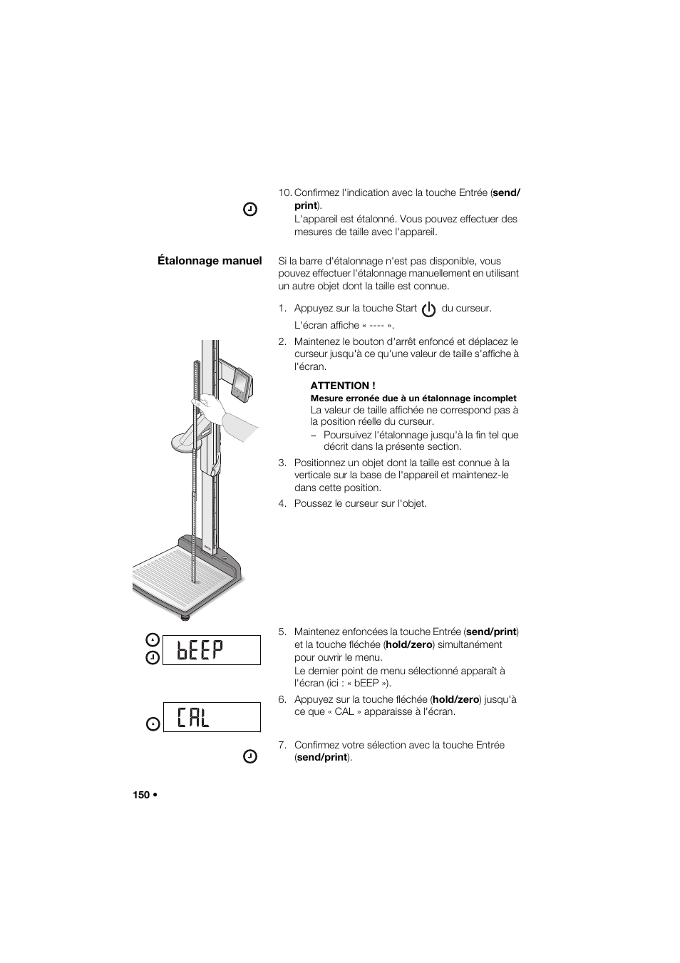 Étalonnage manuel | Seca 285 User Manual | Page 150 / 451