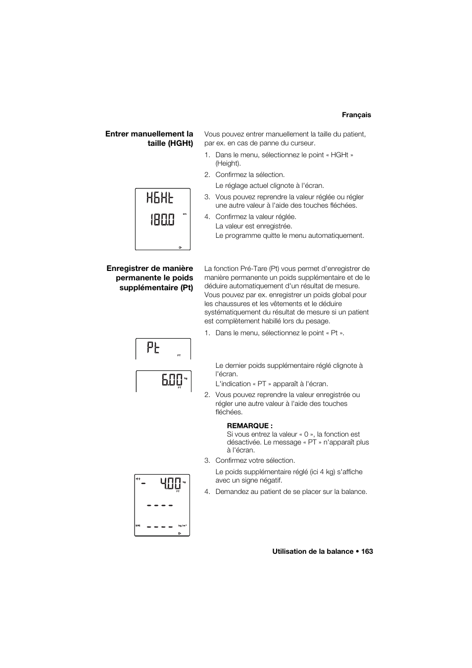 Entrer manuellement la taille (hght) | Seca 285 User Manual | Page 163 / 451
