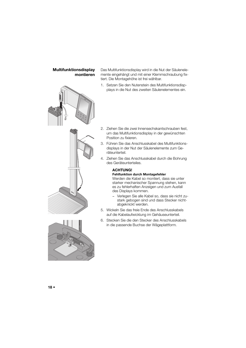 Multifunktionsdisplay montieren | Seca 285 User Manual | Page 18 / 451