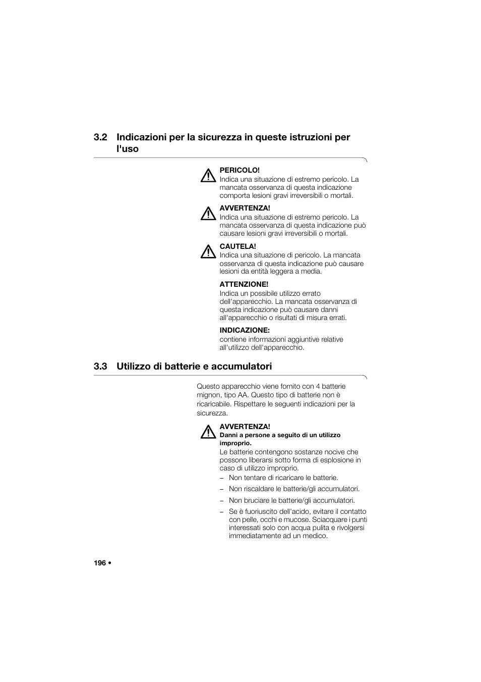 3 utilizzo di batterie e accumulatori | Seca 285 User Manual | Page 196 / 451