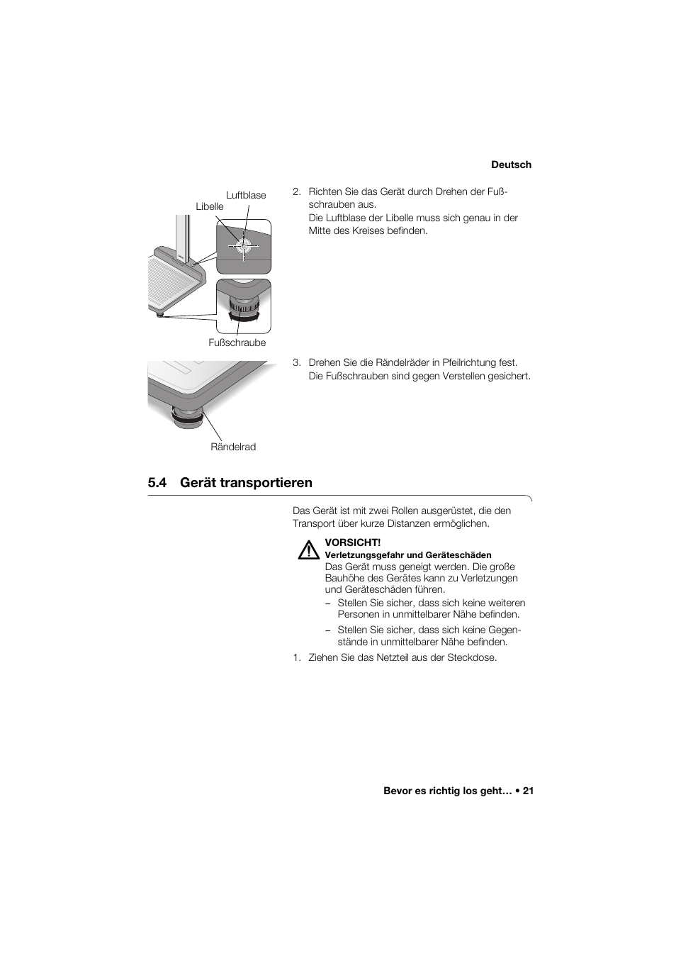 4 gerät transportieren | Seca 285 User Manual | Page 21 / 451