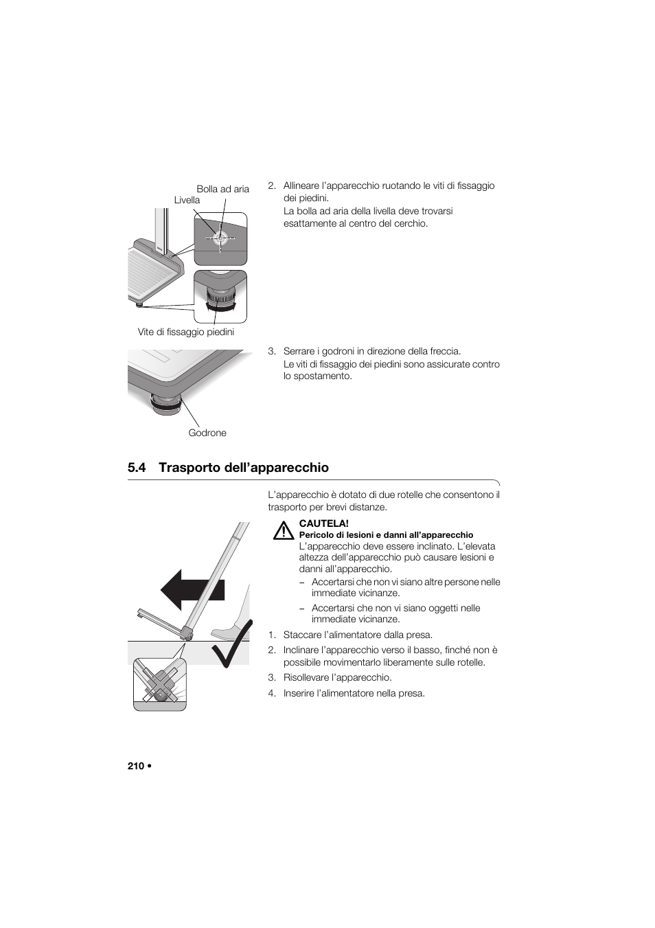 4 trasporto dell’apparecchio | Seca 285 User Manual | Page 210 / 451