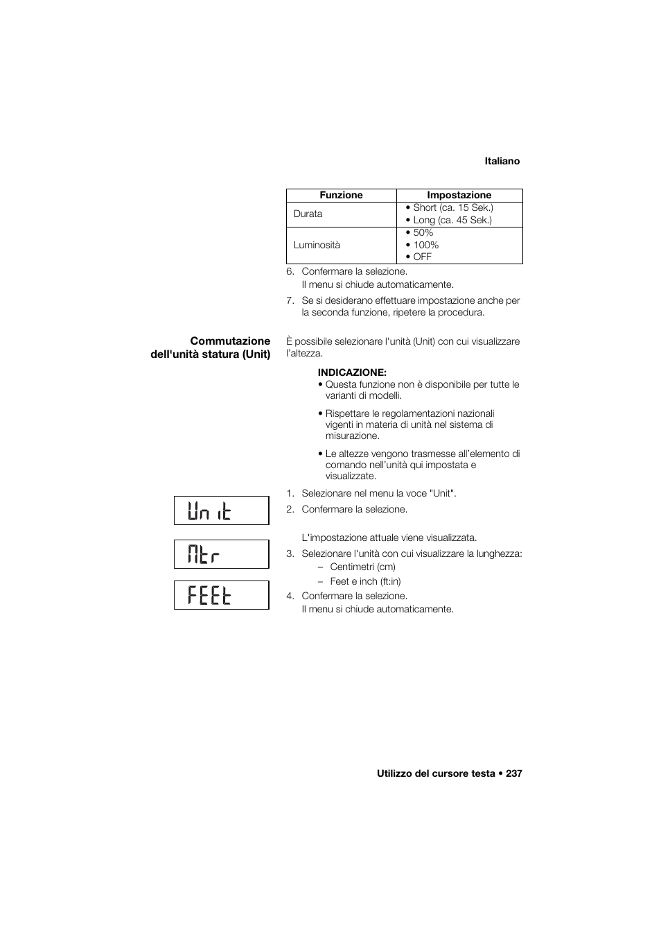 Commutazione dell'unità statura (unit) | Seca 285 User Manual | Page 237 / 451