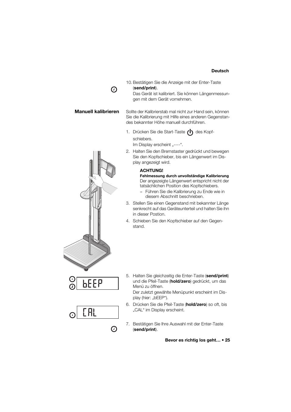 Manuell kalibrieren | Seca 285 User Manual | Page 25 / 451