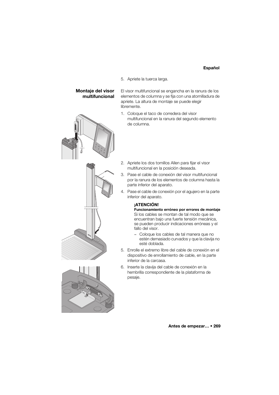 Montaje del visor multifuncional | Seca 285 User Manual | Page 269 / 451