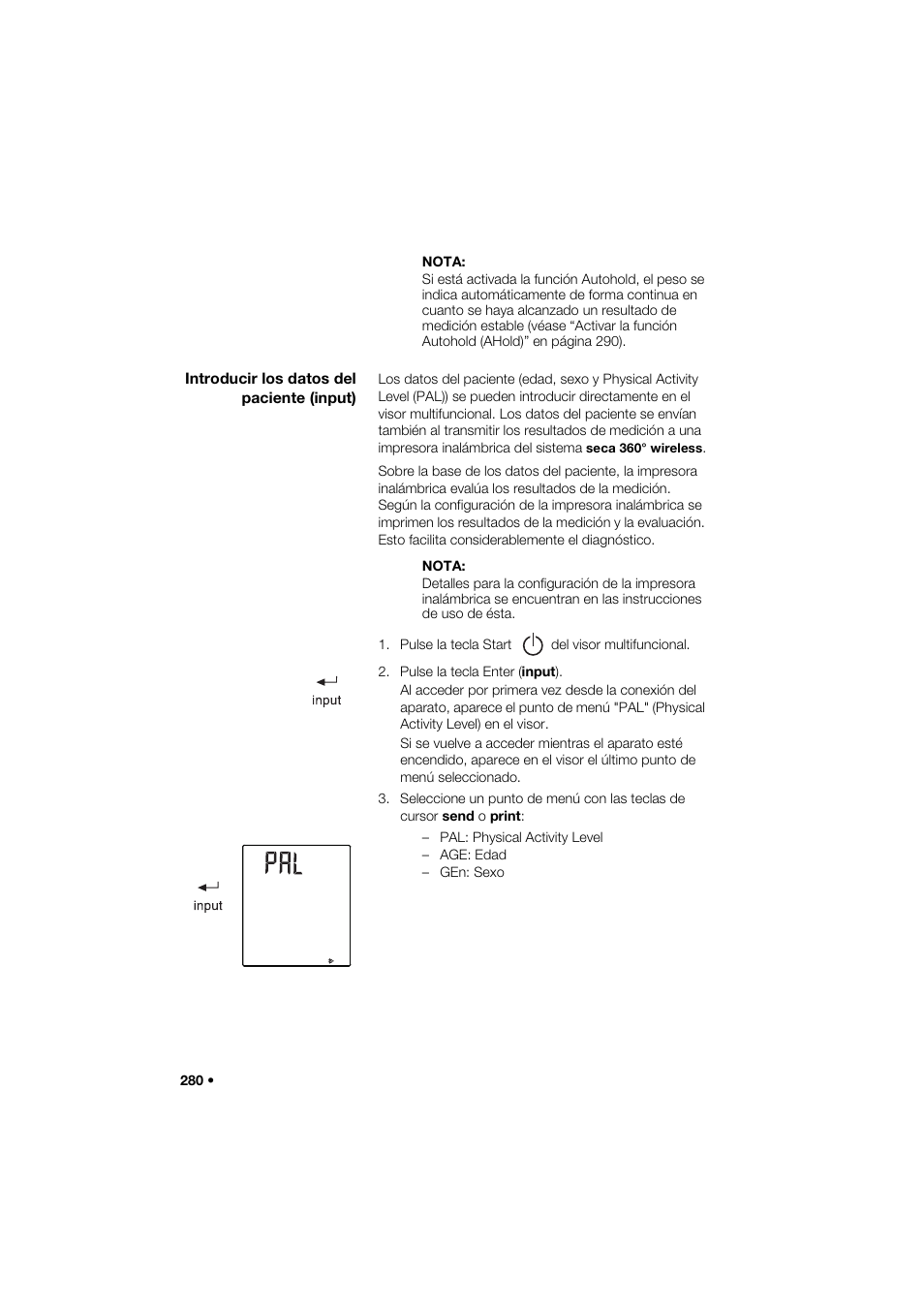 Introducir los datos del paciente (input) | Seca 285 User Manual | Page 280 / 451