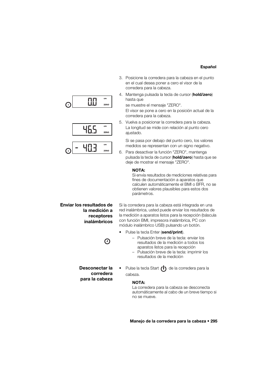 Desconectar la corredera para la cabeza | Seca 285 User Manual | Page 295 / 451