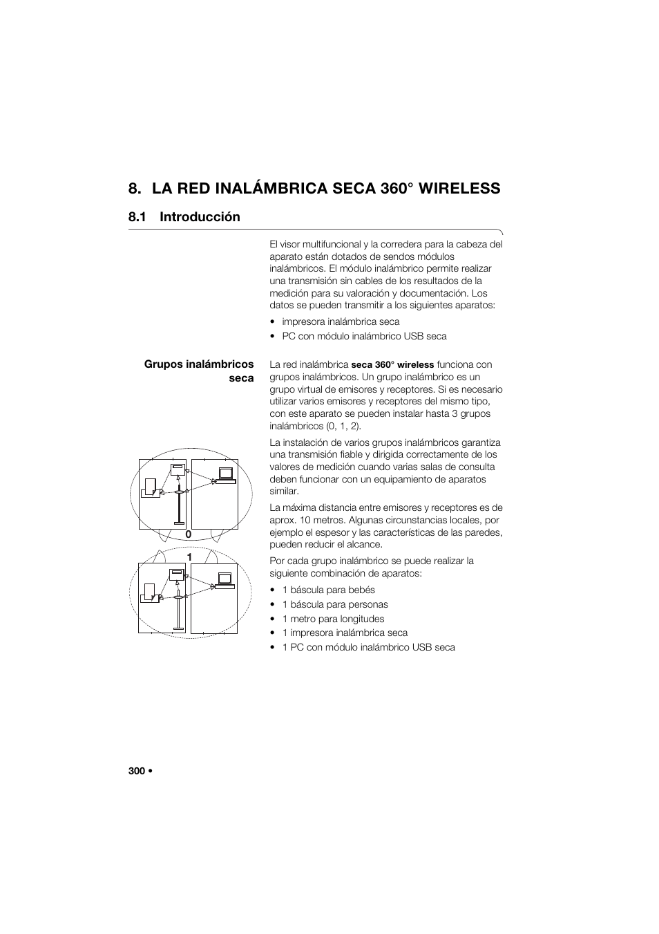 La red inalámbrica seca 360° wireless, 1 introducción, Grupos inalámbricos seca | Seca 285 User Manual | Page 300 / 451