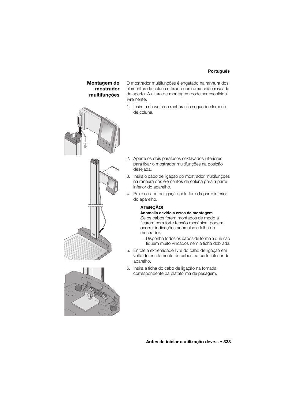 Montagem do mostrador multifunções | Seca 285 User Manual | Page 333 / 451