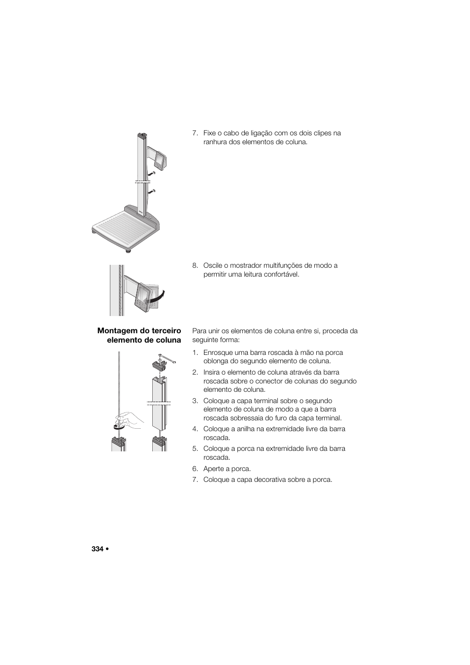 Montagem do terceiro elemento de coluna | Seca 285 User Manual | Page 334 / 451