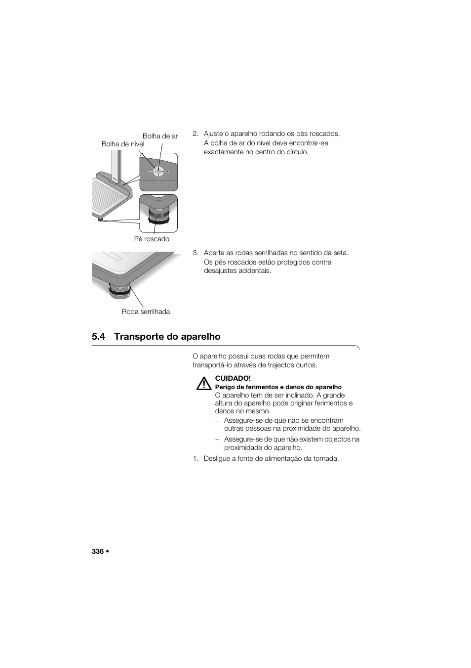 4 transporte do aparelho | Seca 285 User Manual | Page 336 / 451