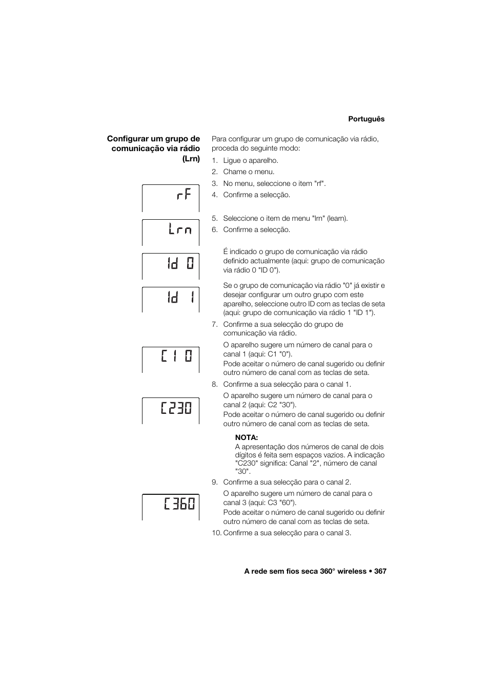 Configurar um grupo de comunicação via rádio (lrn) | Seca 285 User Manual | Page 367 / 451