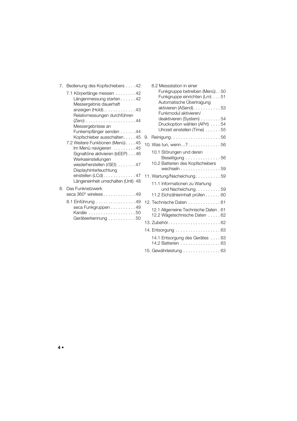 Seca 285 User Manual | Page 4 / 451