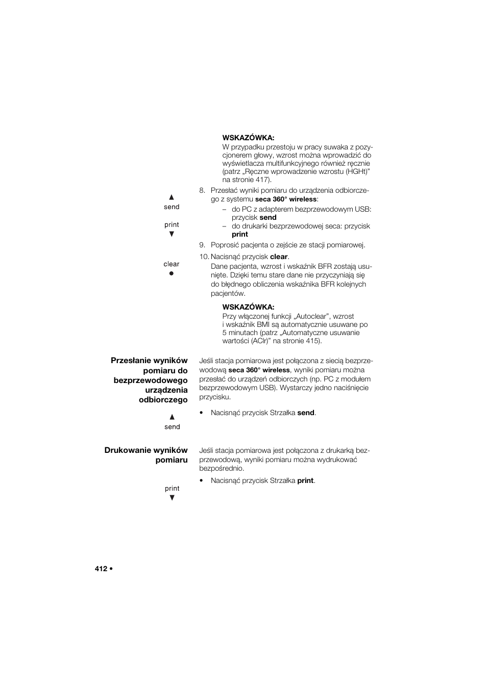 Drukowanie wyników pomiaru | Seca 285 User Manual | Page 412 / 451