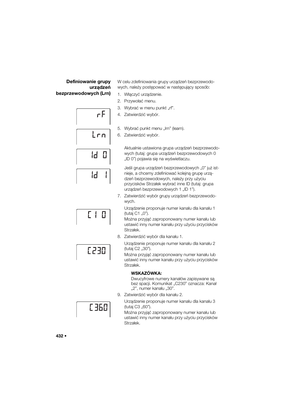 Definiowanie grupy urządzeń bezprzewodowych (lrn) | Seca 285 User Manual | Page 432 / 451