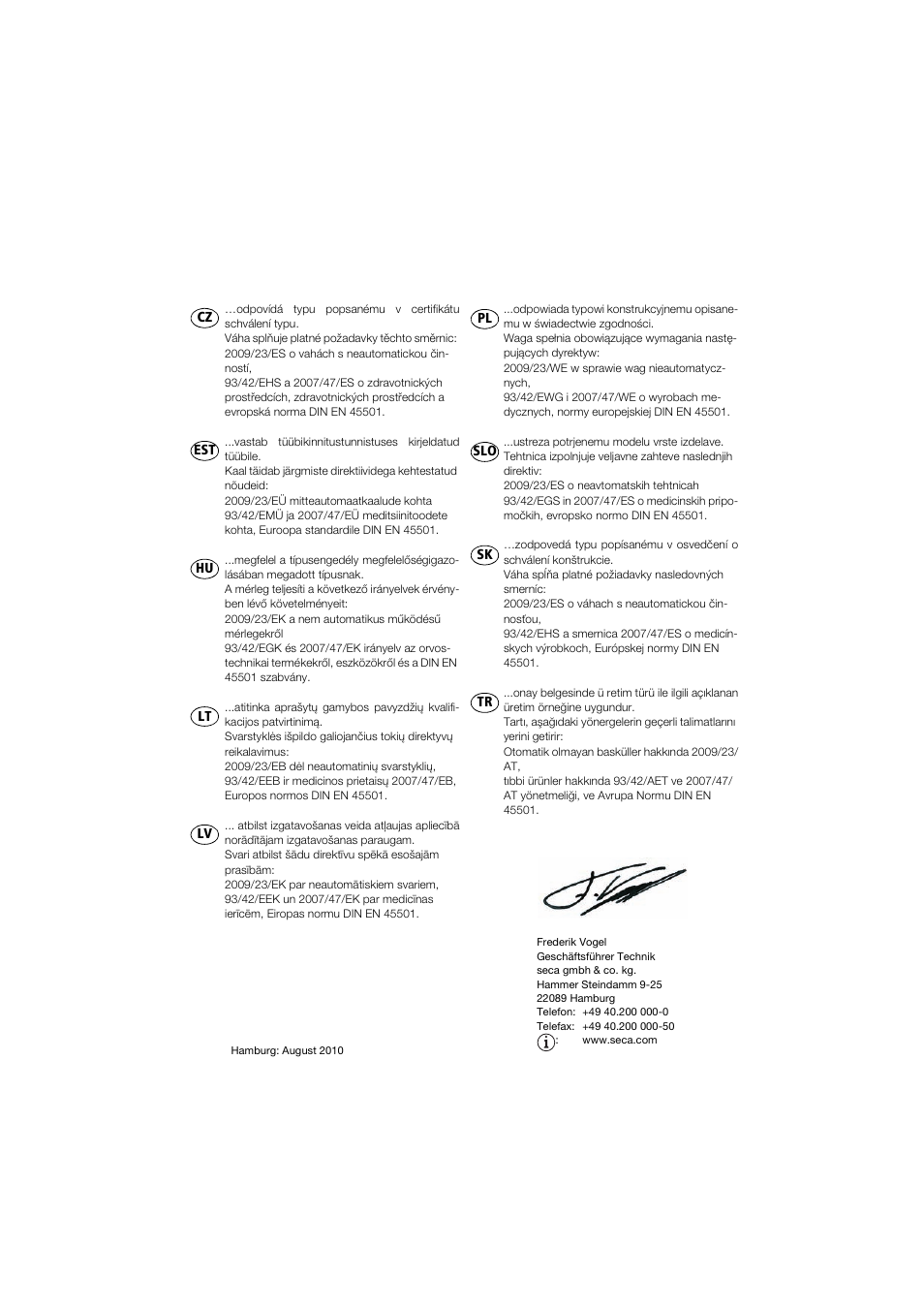 Seca 285 User Manual | Page 451 / 451