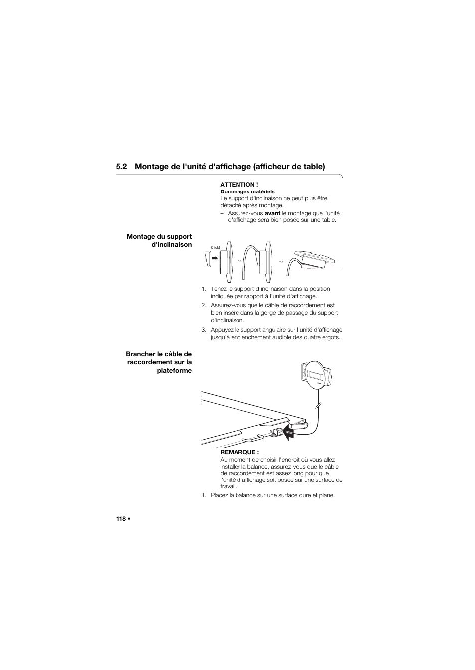 Montage du support d'inclinaison | Seca 657 User Manual | Page 118 / 357
