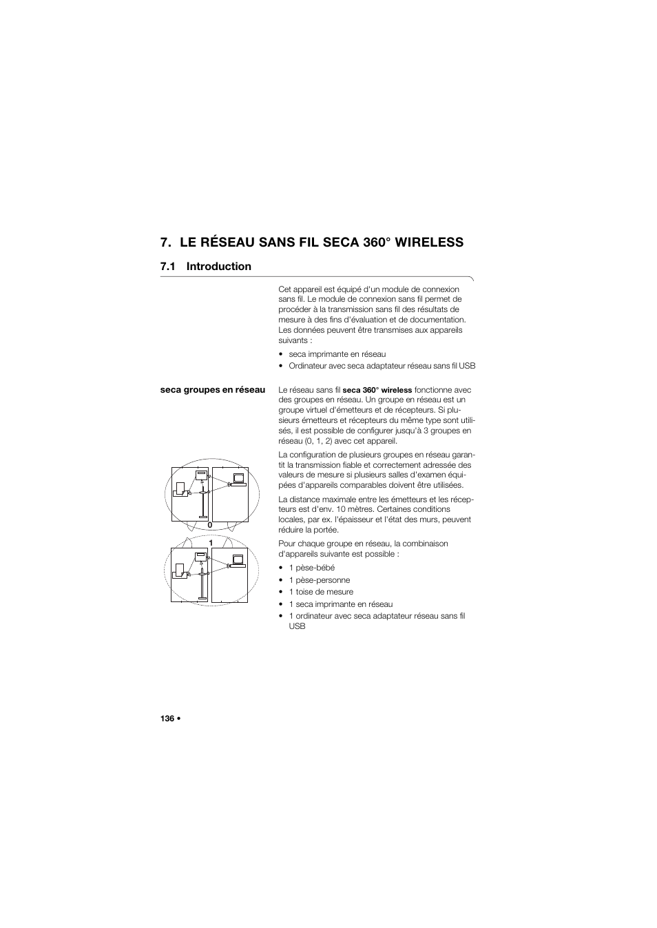 Le réseau sans fil seca 360° wireless, 1 introduction, Seca groupes en réseau | Seca 657 User Manual | Page 136 / 357