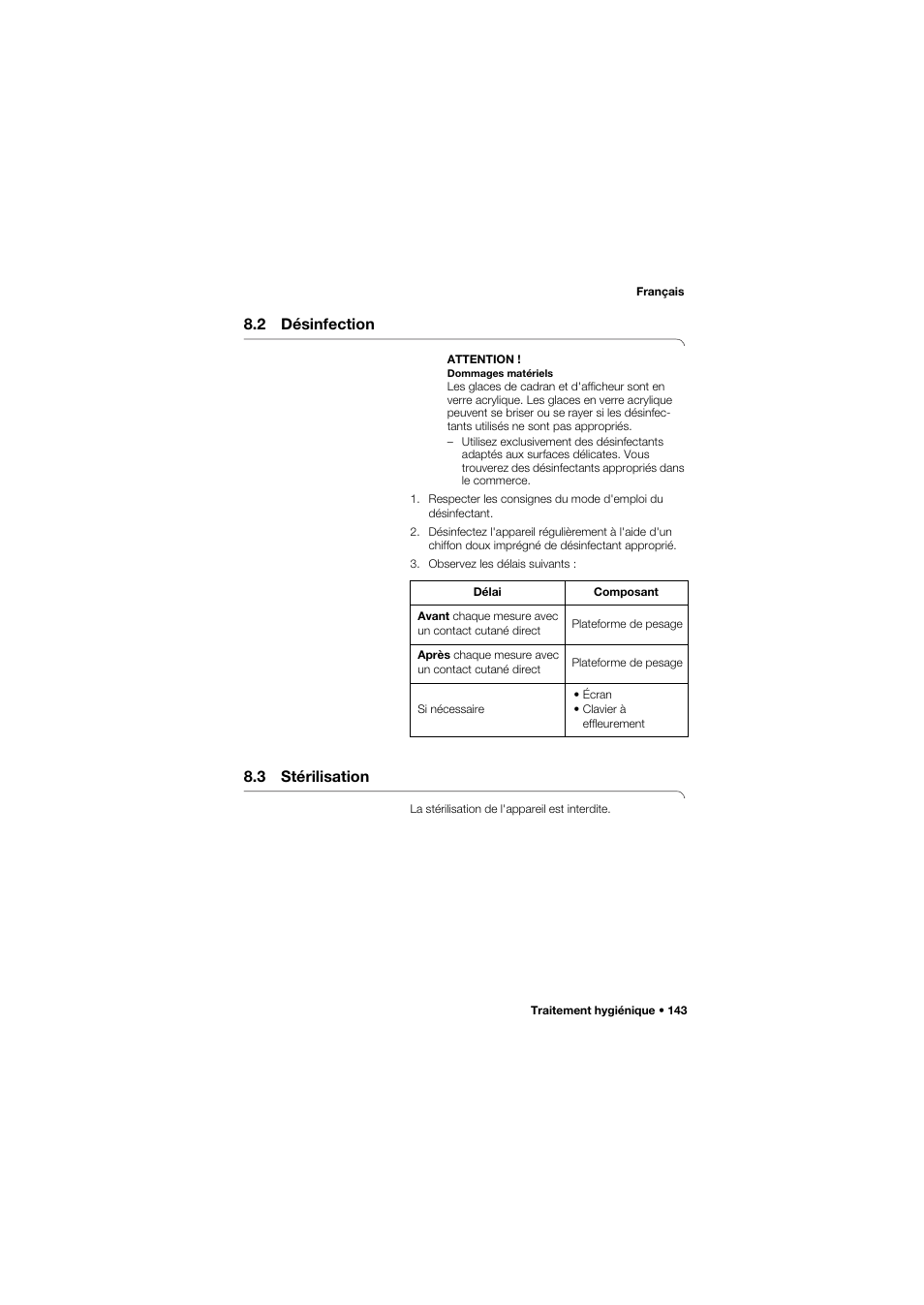 2 désinfection, 3 stérilisation | Seca 657 User Manual | Page 143 / 357