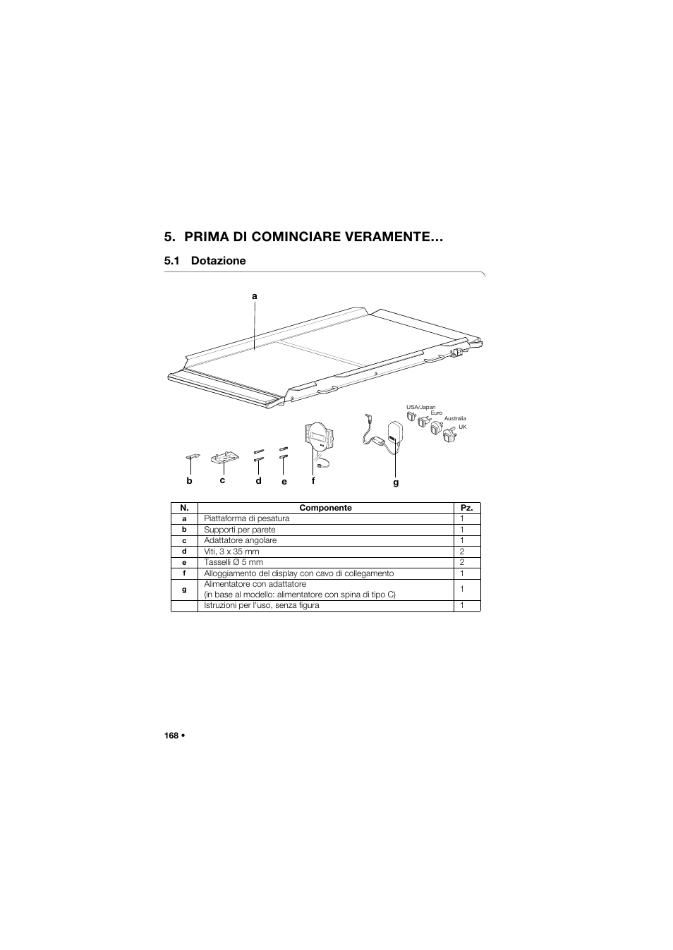 Prima di cominciare veramente, 1 dotazione | Seca 657 User Manual | Page 168 / 357