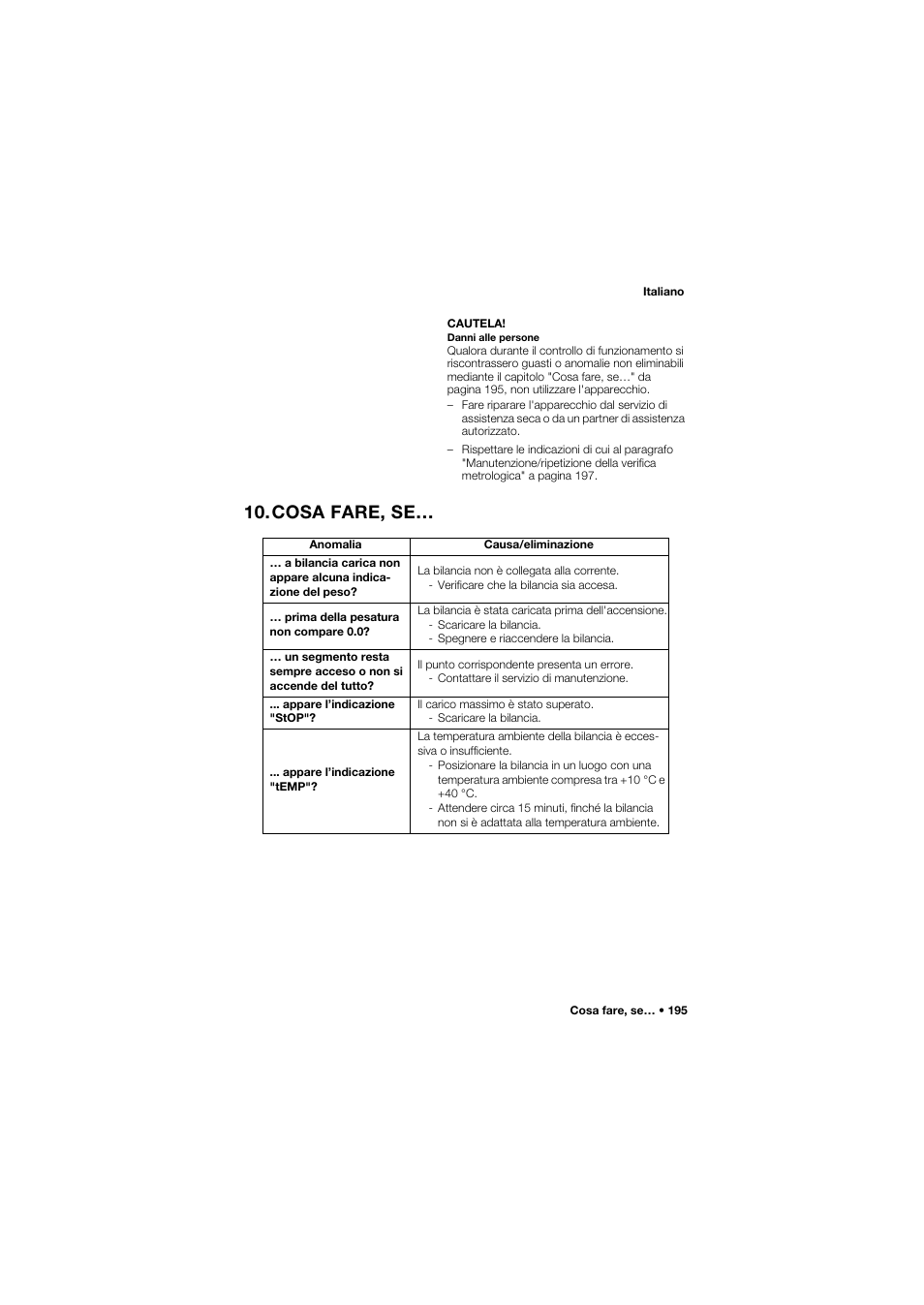 Cosa fare, se | Seca 657 User Manual | Page 195 / 357
