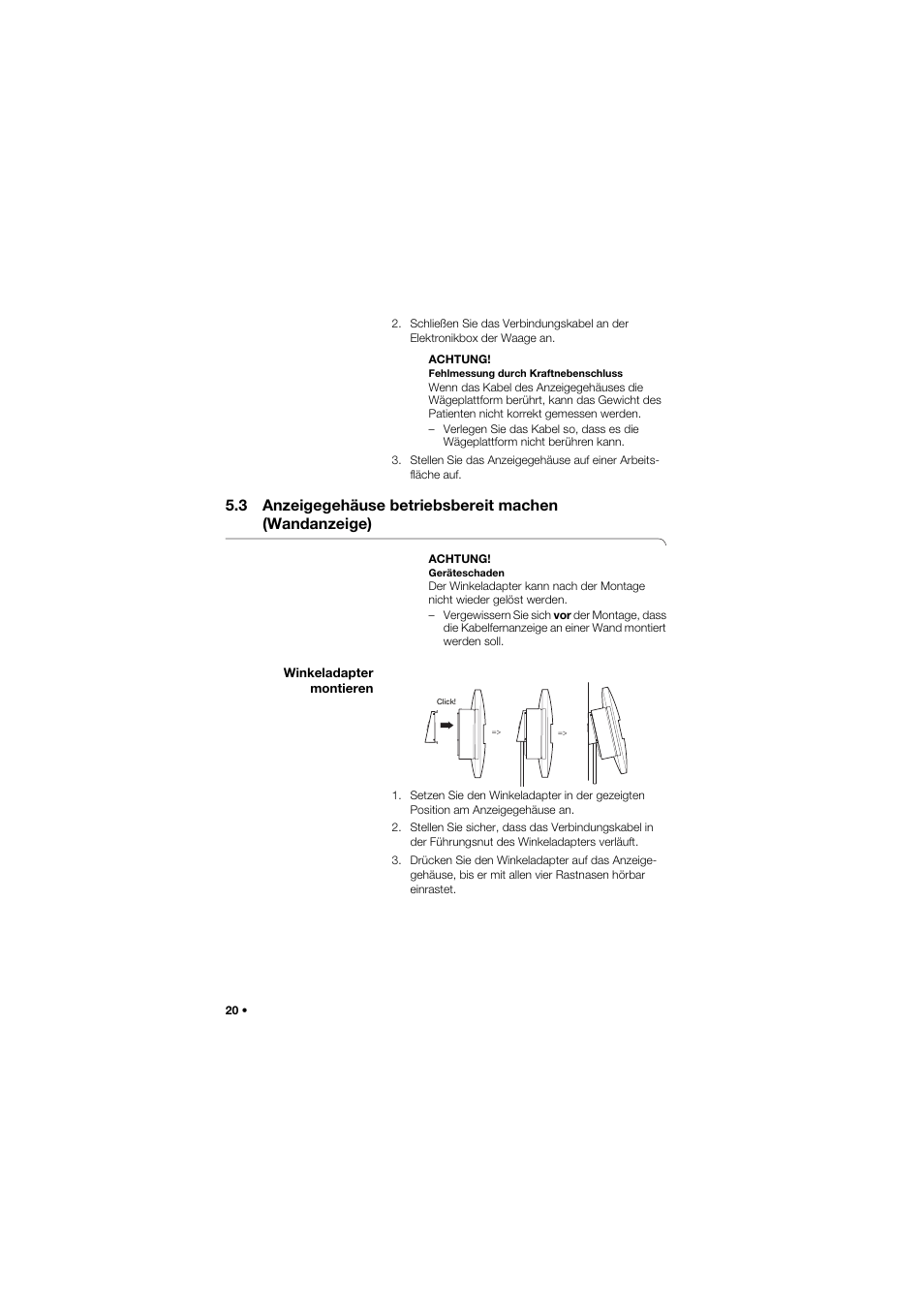 Winkeladapter montieren | Seca 657 User Manual | Page 20 / 357