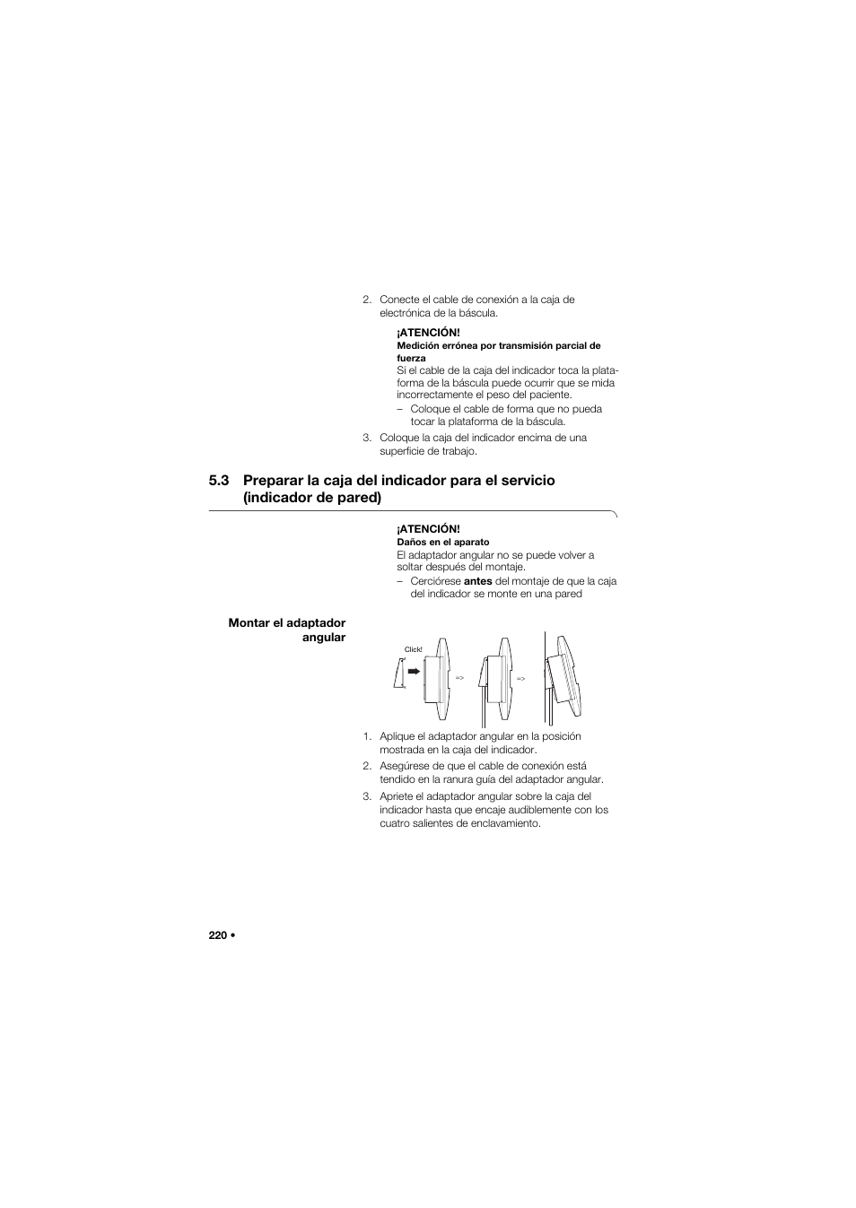 Montar el adaptador angular | Seca 657 User Manual | Page 220 / 357