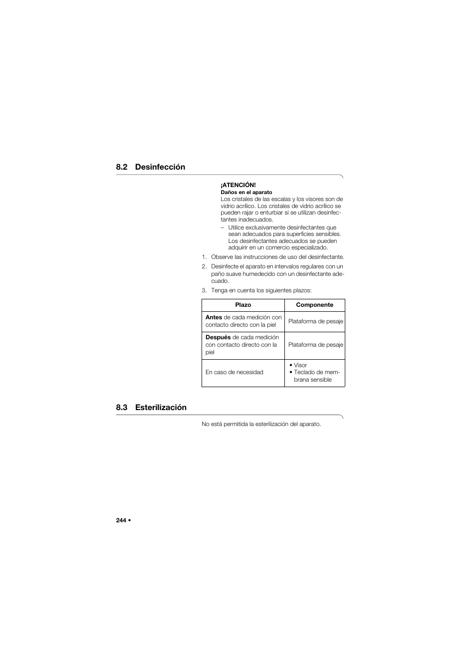 2 desinfección, 3 esterilización | Seca 657 User Manual | Page 244 / 357