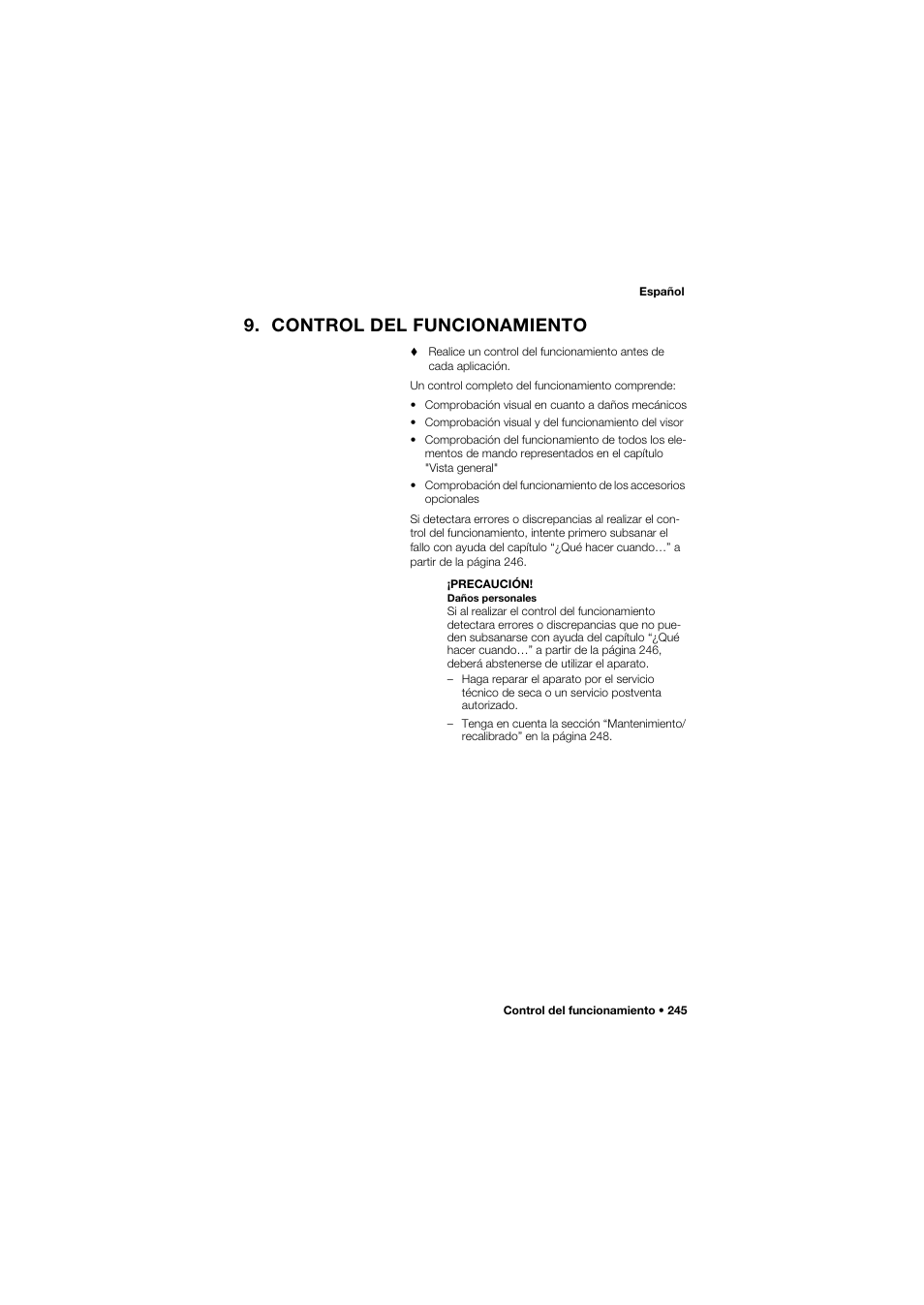 Control del funcionamiento | Seca 657 User Manual | Page 245 / 357